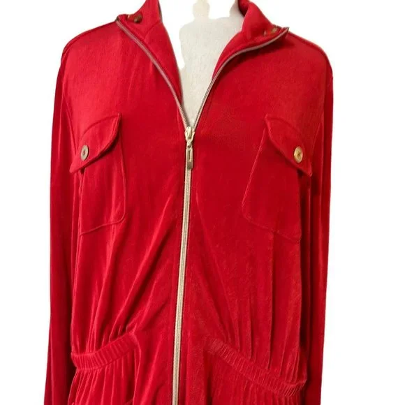 Travelers by Chico's Women's Red Acetate Soft Shell Full Zip Jacket Size 3 XL - Picture 2 of 10